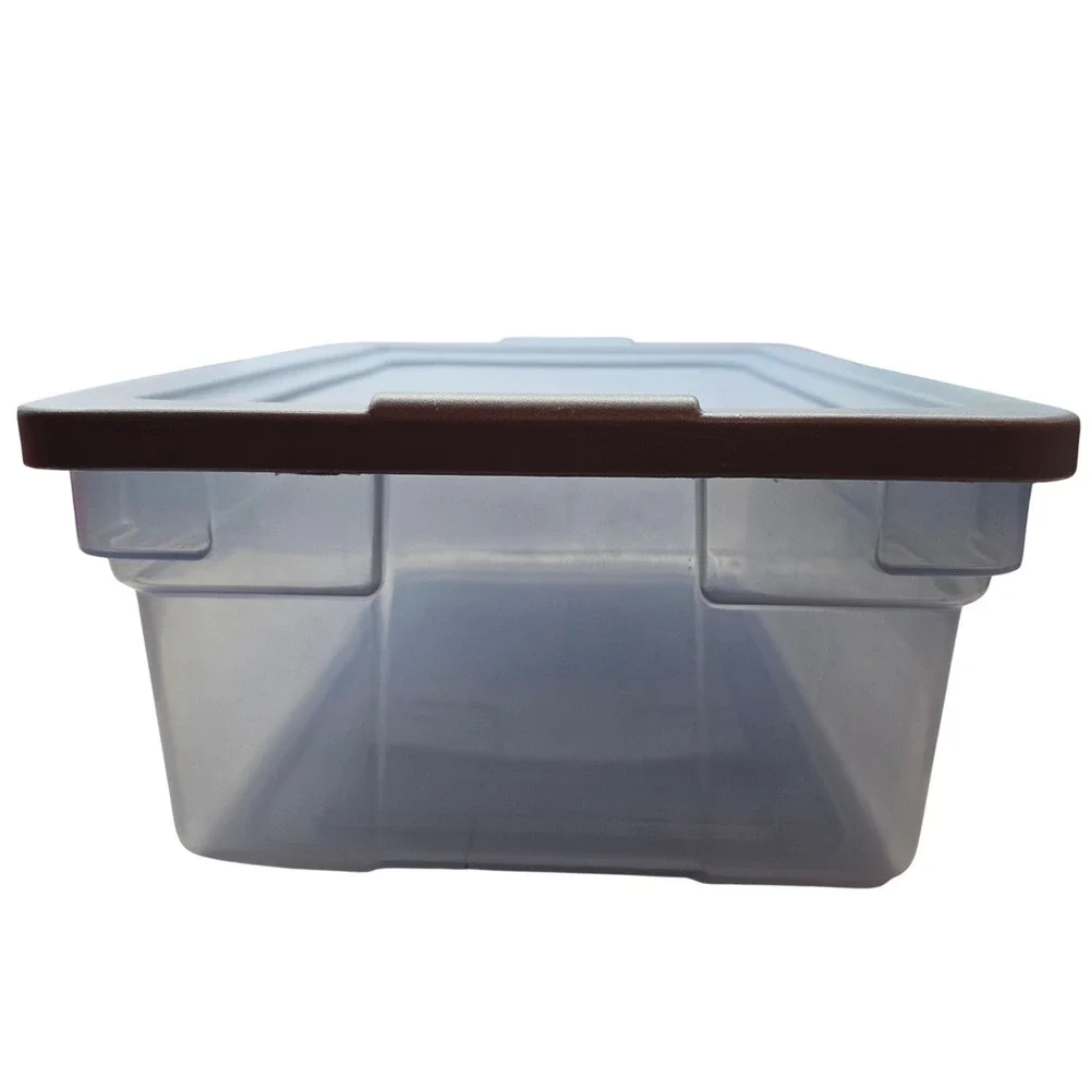 Vintage Rubbermaid Sheer Storage Box Dark Blue & Clear #0135